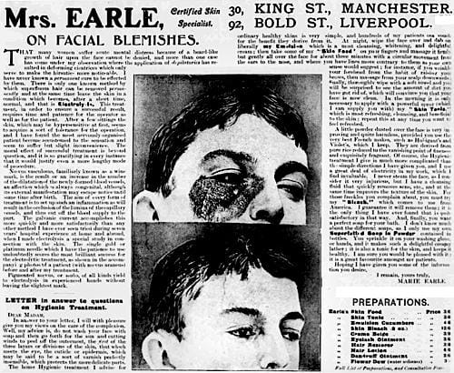 1903 Mrs. Earle Certified skin specialist
