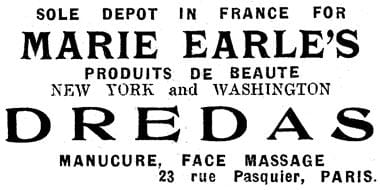 1922 Marie Earle at 23 Rue Pasquier