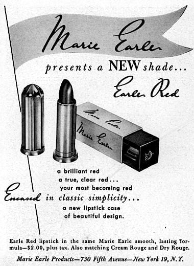 1950 Marie Earle Easter Red Lipstick