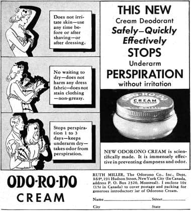 1939 Odorono Cream Deodorant