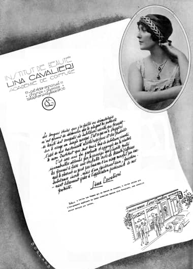 1926 Lina Cavalieri Institut de Beaute and Academie de Coiffure