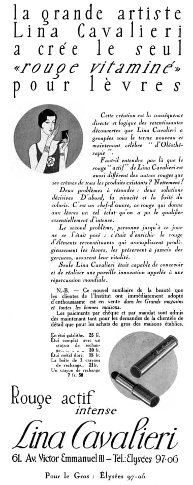 1927 Lina Cavalieri Rouge Vitamine