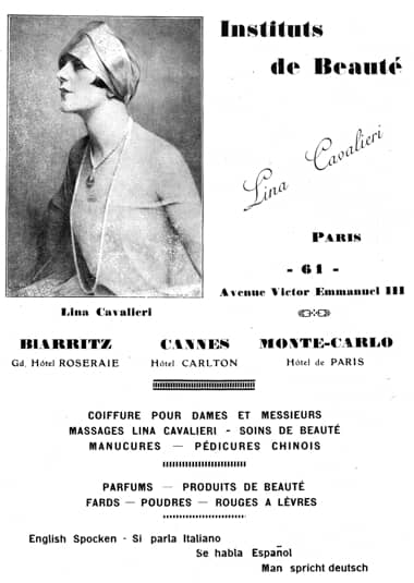 1929 Lina Cavalieri Institut de Beaute