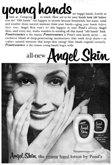 1961 Ponds Angel Skin hand lotion