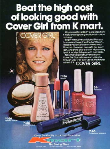 makeup 1980 ads ad 80s cosmetics 1980s 1979 tiegs cheryl covergirl brands beauty 1970 brand cosmeticsandskin commercials lipstick eye shadow