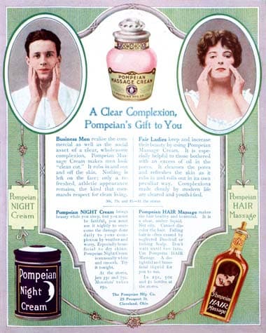 1916 Pompeian Night Cream and Pompeian Hair Massage