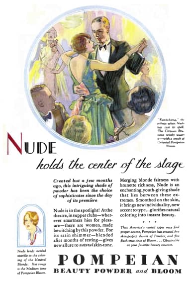 1928 Pompeian Nude Beauty Powder and Bloom