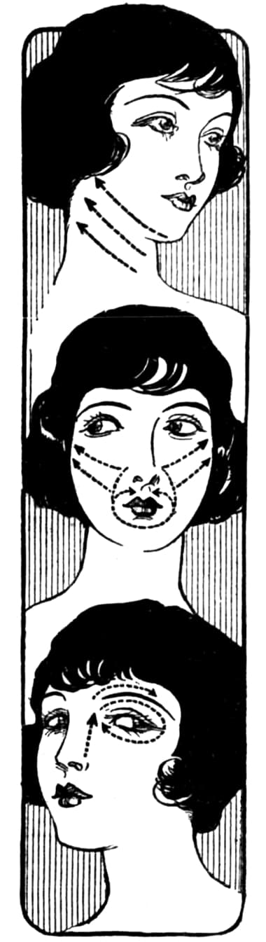 1924 Quinlan massage movements for the face