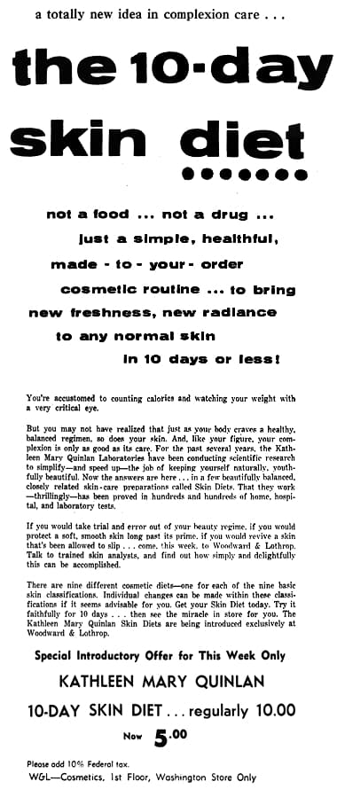 1956 Kathleen Mary Quinlan Skin Diet