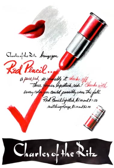 1942 Charles of the Ritz Red Pencil