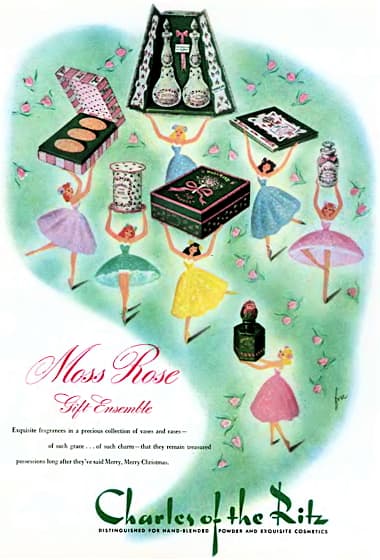 1944 Charles of the Ritz Moss Rose gift ensembles