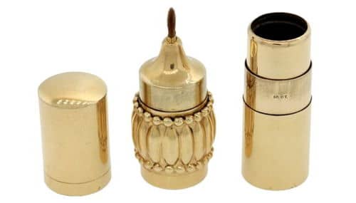 Luxury lipstick case with sable brush