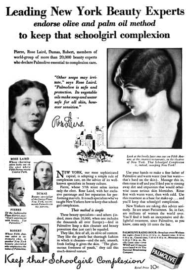 1931 Rose Laird endorsement for Palmolive Soap