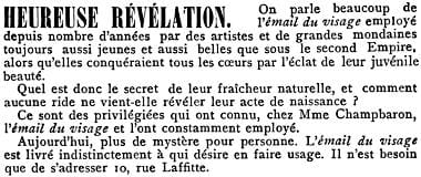 1903 A French advertisement for Mme Champbaron