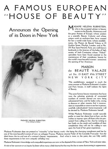 1915 Helena Rubinstein New York salon