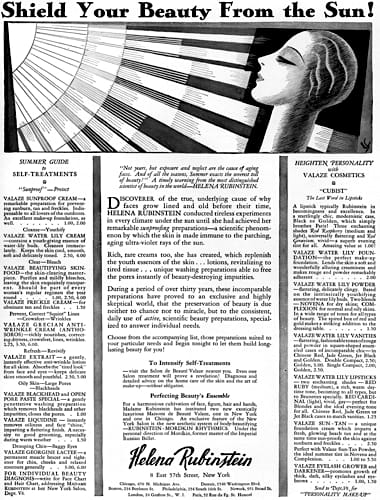 1928 Helena Rubinstein Shield your beauty from the sun