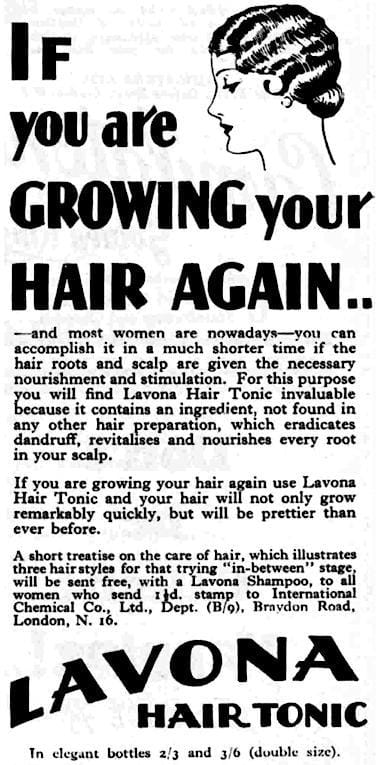 1929 Lavona Hair Tonic