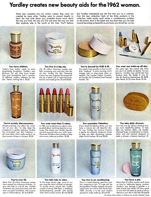 1962 Yardley products