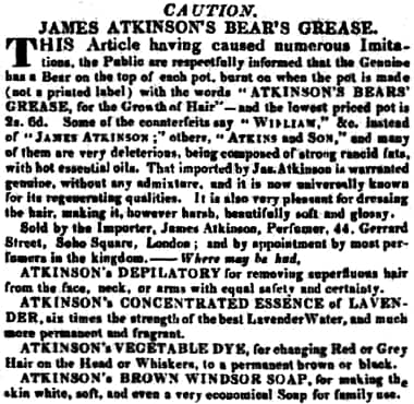 1828 James Atkinsons Depilatory