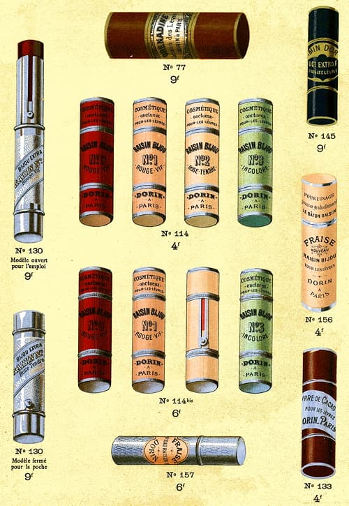 1893 A range of Dorin Lipsticks
