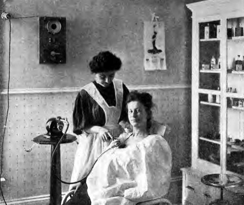 1907 Vibratory breast massage in a Marinello salon
