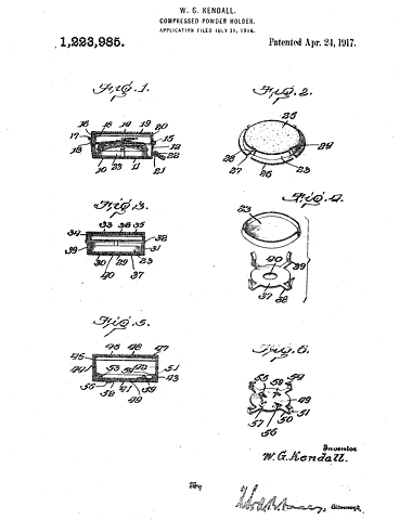 1917 Patent for a compressed powder holder