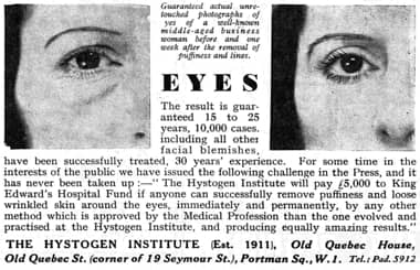 1938 The Hystogen Institute eye treatment