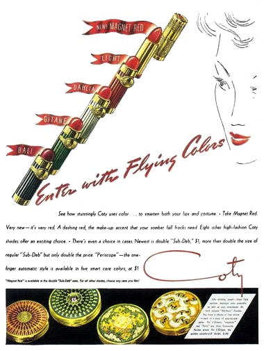 1939 Coty lipsticks