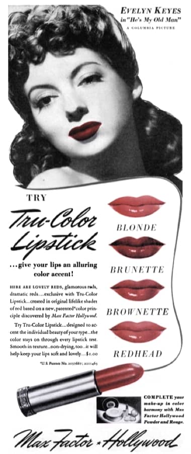 1942 Max Factor Tru-color Lipsticks