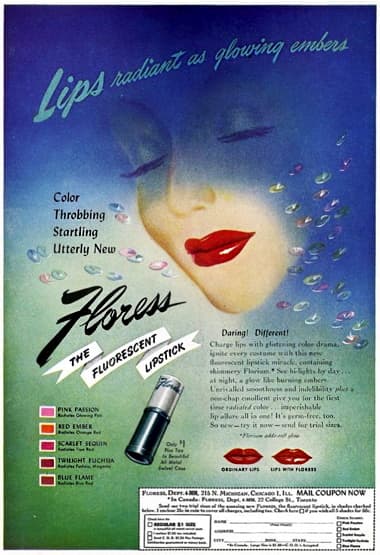 1945 Floress fluorescent lipsticks