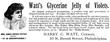 1890 Watts Glycerine Jelly of Violets