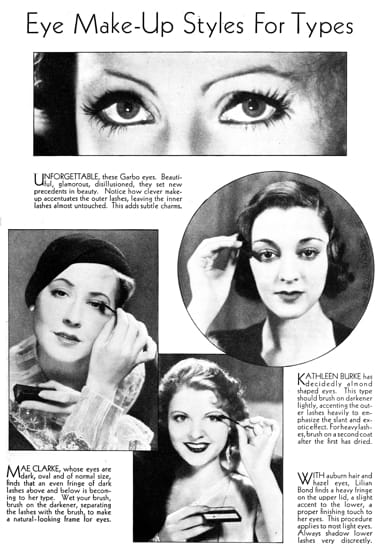 1933 Eye Make-up Styles for Types