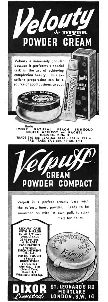 1960 Dixor Velouty Powder Cream and Cream Powder Compact.