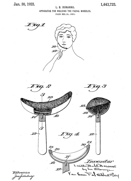 1923 Patent drawing for Face Molder