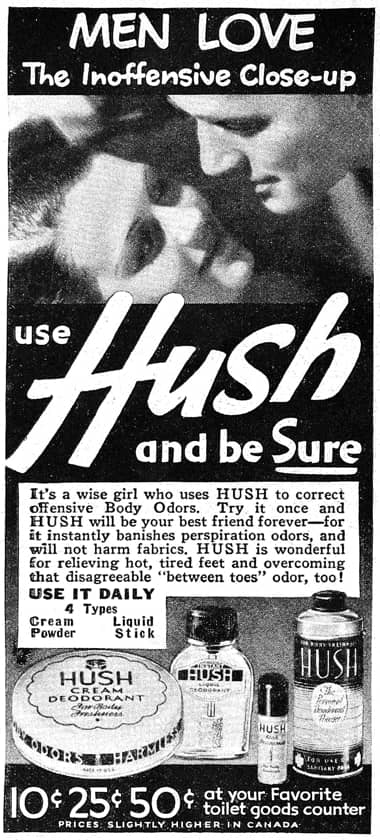 1937 Hush Deodorants