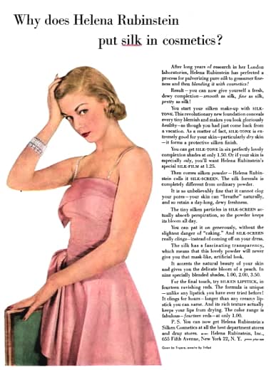 1951 Helena Rubinstein silk cosmetics