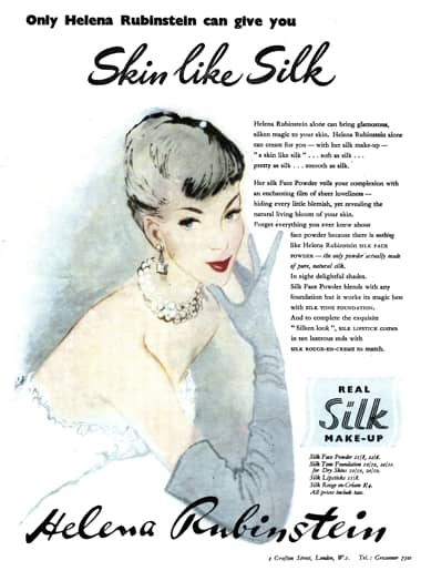 1952 Helena Rubinstein silk cosmetics
