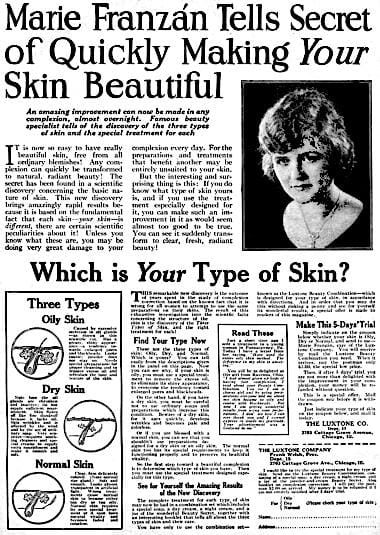1922 Luxtone three skin types