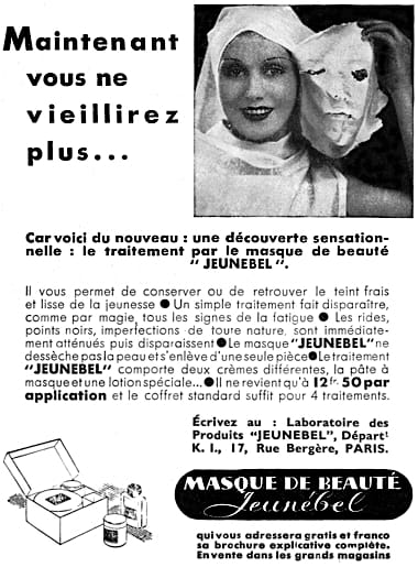 1933 Jeunebel Masque de Beaute