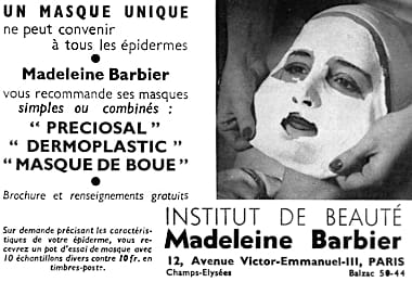 1937 Madeleine Barbier Masque Unique