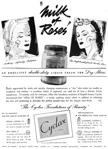 1940 Cyclax Milk of Rose