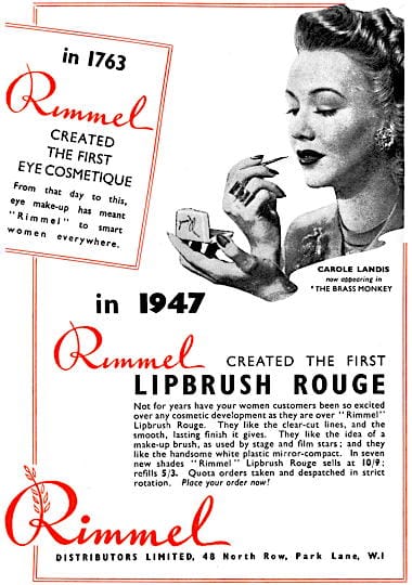 1948 Trade advertisement for Rimmel