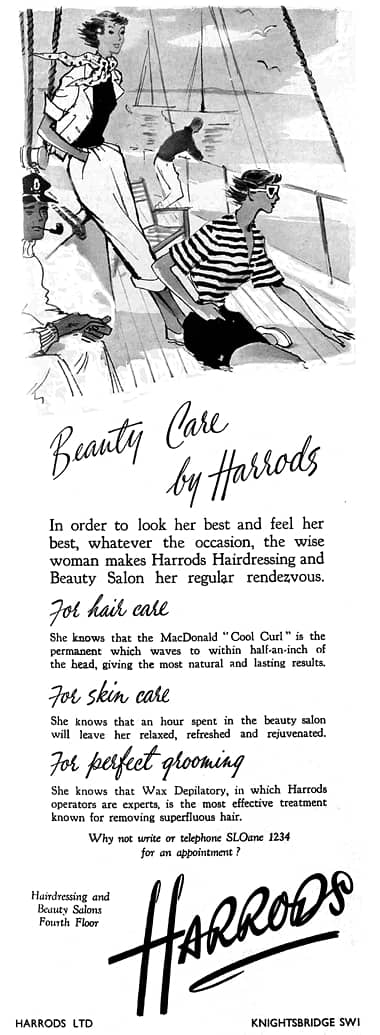 1950 Depilatory treatments from the Harrods