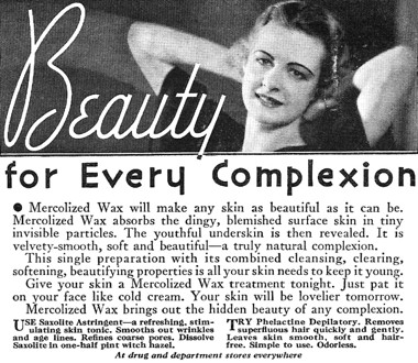 Cosmetics and Skin: Mercolized Wax