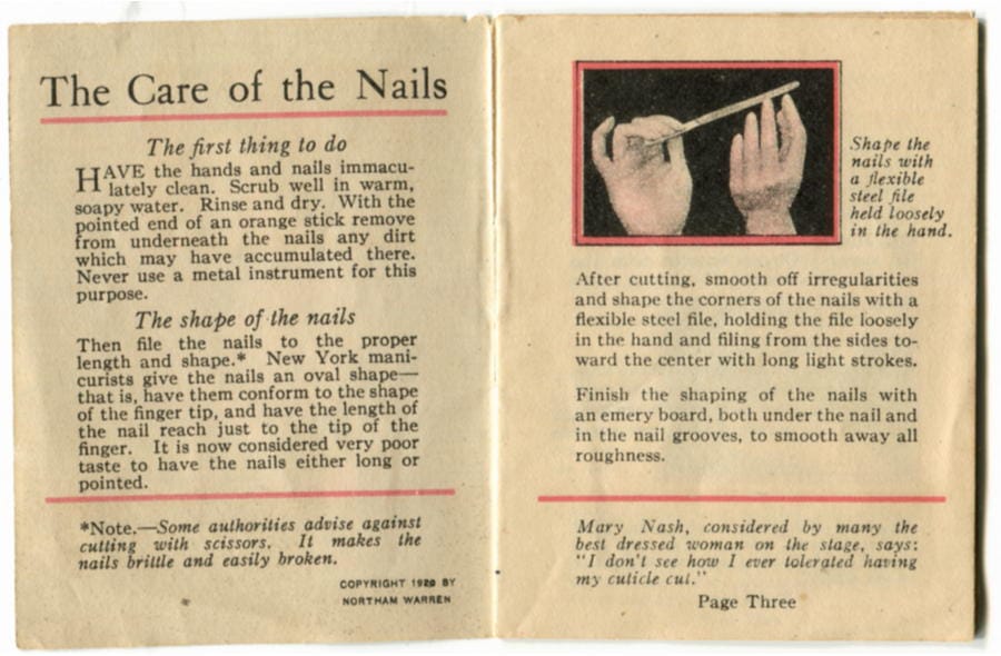 1928 The Care of the Nails page 1