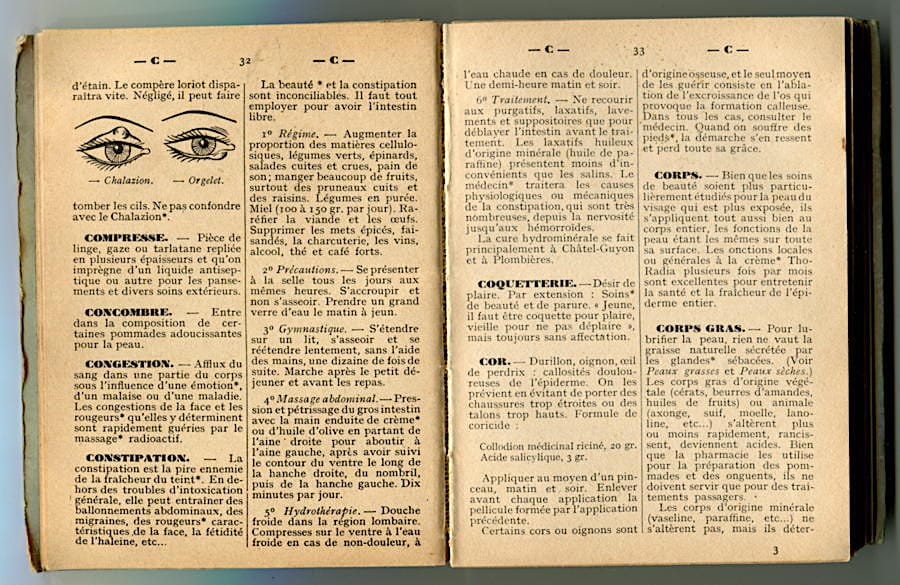 Dictionnaire soins de beaute pages 30-31