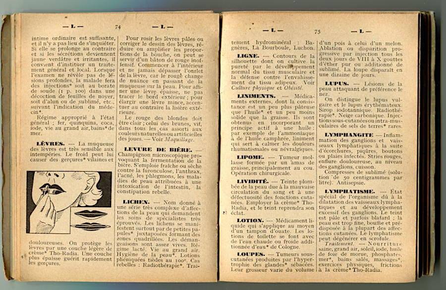 Dictionnaire soins de beaute pages 72-73