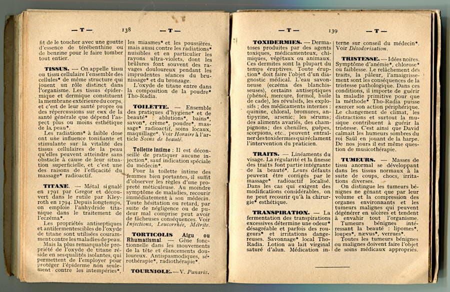 Dictionnaire soins de beaute pages 136-137