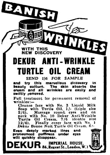 1934 Dekur Anti-Wrinkle Turtle Oil Cream