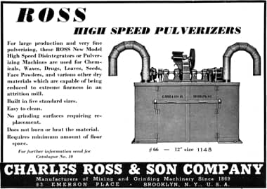 1937 Charles Ross High Speed Pulverizers